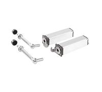 Paire de charnière à ressort pour portillon / tige filetée 130mm / profil carré 40 x 40 mm - LOCINOX -