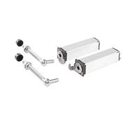 Paire de charnière à ressort pour portillon / tige filetée 150mm / profil carré 40 x 40 mm - LOCINOX -