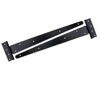 Paire de charnières en T robustes en forme de T - 20,3 cm - 61 cm - Noir - Plaque en zinc galvanisé - Noir - 61 cm