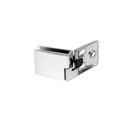 Paire de charnières pour porte en verre chromées épaisseur 4 à 5mm - - 1205011 X 2