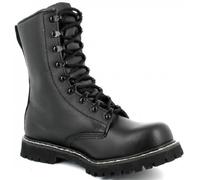 Paire De Chaussures Montantes / Rangers Bw Para En Cuir Noir Avec Bout Coque Acier Miltec - 12811000