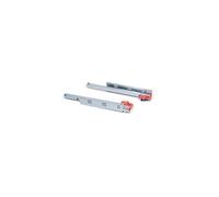 Paire de coulisses invisibles Slippe à extraction totale amortie et crochet pour tiroir profondeur 340 mm - 4002705 - Emuca