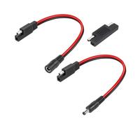 Paire de fils d'alimentation SAE 14 AWG | Adaptateur de prise mâle femelle de 5,5 x 2,1 mm, câblage en cuivre de 60 cm / 23.62in pour générateur solaire de secours UPS