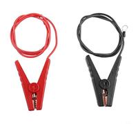 Paire de fils de clôture électrique de 0,9 m avec pinces crocodiles pour chargeur solaire, câble de mise à la terre rouge et noir pour kit de protection des animaux de la ferme et du jardin