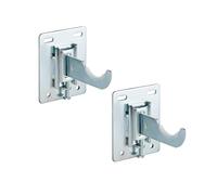 Paire de fixations avec réglage vertical pour radiateur tubulaire vertical à 4 colonnes, idéales pour les murs en plâtre et les murs standard. Supporte jusqu'à 100 kg.