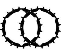 Paire de fixations de roues pour tondeuses robotisées, adaptées aux modèles Gardena Life et Sileno City. Diamètre extérieur : 232 mm.