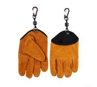 Paire de gants isolants en cuir de vache pour soudage et grillades avec coutures ignifuges antidérapantes pour la cuisine et le jardinage en plein air Marron