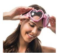 PAIRE DE LUNETTES FESTIVES SKI COEUR ROSE ADULTE