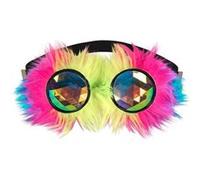 Boland 02651 Lunettes de fête Rave, multicolores, avec peluche et élastique, verres holographiques, fête techno, déguisement, carnaval, fête à thème