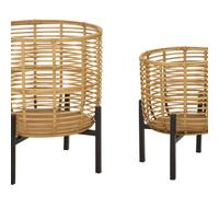 PAIRE DE MANIQUES EN ROTIN 41 et 33 cm