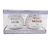 Paire de mariage d'argent Pots Boîtes Ensemble cadeau - mine de mine de ce qu'il est et CE qu'il Lui nous appartient