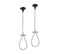 Paire de matériel de suspension de plafond avec câble en acier serré, D | Profil de plaque de plafond rond, fil de travail en acier revêtu de polymère, boucle inférieure pour les tâches de suspension