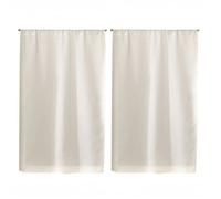 Paire de Petits rideaux Unis en Etamine Beige 55x120 cm