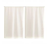 Paire De Petits Rideaux Unis En Etamine Blanc 70x120 Cm
