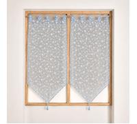Paire de petits voilages à bulles argentées Bleu 60x160 cm