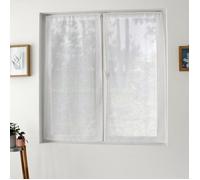 Paire de petits voilages brodés de sphères Blanc 60x160 cm