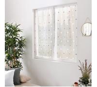 Paire de petits voilages droits à pois colorés Blanc 60x160 cm