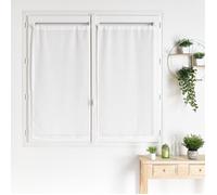 Paire de petits voilages droits en fils flammés Blanc 60x120 cm