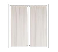 Paire de Petits voilages Droits Unis Naturel 45x180 cm
