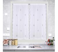 Paire de petits voilages motif flocons Gris 90x120 cm