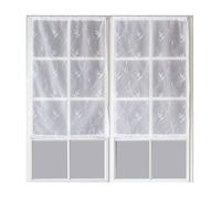 Paire de Petits voilages Motif ""Floral"" Blanc 60x120 cm