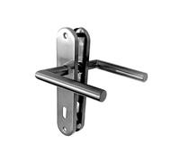 Paire de Poignée de porte sur plaque ""Entraxe 165 mm"" Inox 304 Mini ""Mini TINA"" - Fonction: Trou petite clé