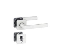 Paire de poignées de porte sur rosace trou cylindre Vachette KOYA, blanc