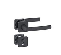 Paire de poignées de porte sur rosace trou cylindre Vachette KOYA, noir