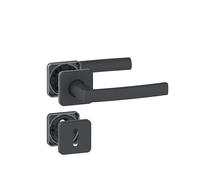 Paire de poignées de porte sur rosace trou Serrure Vachette KOYA, noir