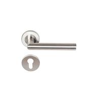 Paire de Poignées de porte sur Rosaces Rondes "" Elsa Angle Vif "" inox 304 KLOSE BESSER - Rosace: +1 Paire de rosaces cylindre