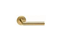 Paire de Poignées de porte "" VIF PVD OR"" sur Rosaces Rondes "" 1535 "" inox 304 KLOSE besser - Rosace: Sans rosaces de fonction