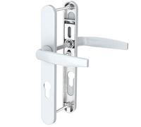 Paire de poignées étroite béquille blanc 233 mm Ensemble pour porte d?entrée Bricard Emetal
