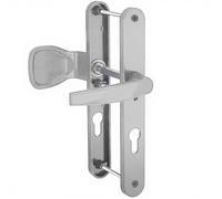 Paire de poignées étroite béquille et aileron aluminium Bricard Emetal 233 mm porte d?entrée a cylindre Couleur - Argent