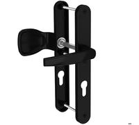 Paire de poignées étroite béquille et aileron aluminium Bricard Emetal 233 mm porte d?entrée a cylindre Couleur - Noir