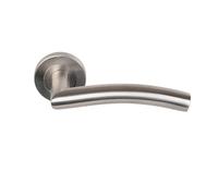 Paire béquilles Inox 304 Vague C7 sur rosace Valady - ressort rappel ép.38/50 mm - 172