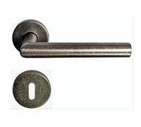 Paire de Poignées sur Rosaces "ANTIQUE ARGENT"- KLOSE besser Inox 304 SILVER - +1 Paire de rosaces à trou de clé