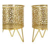 Mauro Ferretti Vase Piny Lot de 2 métal doré 16x20 et 13x20 cm