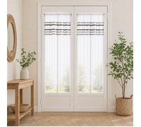 Paire de rideaux droits rayures horizontales Taupe 70x160 cm