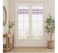 Paire de rideaux droits rayures horizontales Vieux rose 70x160 cm