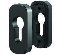 Paire de rosaces en zamak clé I fixation invisible pour béquilles Quad - noir mat VACHETTE