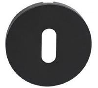 Paire de rosaces JADE Slim en inox clé L ronde noire - HERACLES - B-INOX-SL06N