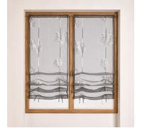 Paire de stores voilages à remonter motifs argentés Gris clair 45x160 cm