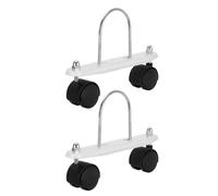 Paire de Supports de Roulettes pour Radiateur à Bain D’huile Pivotants | Mobilité Facile, Base en U Antidérapante, Acier et Abs, pour Radiateur à Bain D’huile Blanc