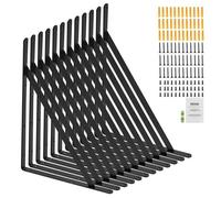 Paire de supports d'étagère - VEVOR - Équerre d'étagère support flottant lourd 460 x 305 mm 12 pcs triangulaire charge de 72 6 kg