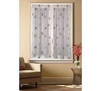 Paire de Vitrage pour fenêtre et Porte voilages prêt-à-Poser-Paire Droite Passe Tringle-Tissu/Blanc/marron-sur Demande Longueur personnalisée- G-Marrone 80x150 cm