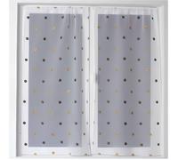 Paire de vitrages droits à pois colorés - Vison Or - 60 x 90 cm - HOME MAISON - Contemporain - Voilage