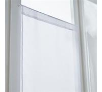 Paire de vitrages transparent, Idealis blanc l.60 x H.160 cm Blanc G