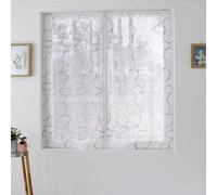 Paire de petits voilages brodés de sphères Bordeaux 60x120 cm