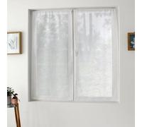 Paire de Voilages Bordés Galet 60x160cm Blanc
