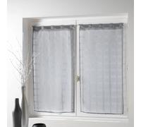Douceur d'Intérieur, Paire Droite à Passants (2 x 60 x 120 cm) Candide Gris, Voile Sablé